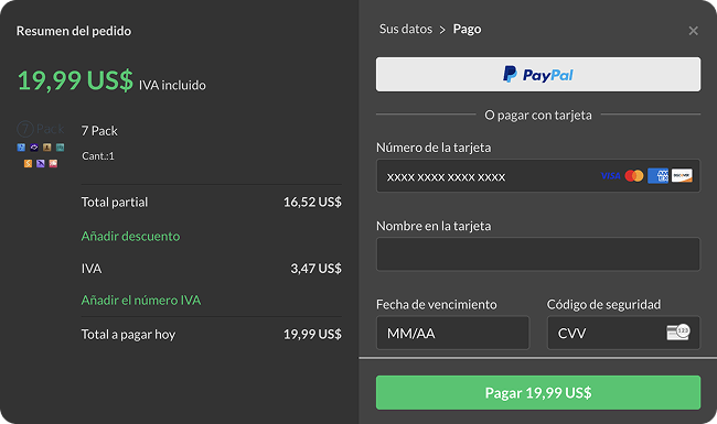 Add your card information 