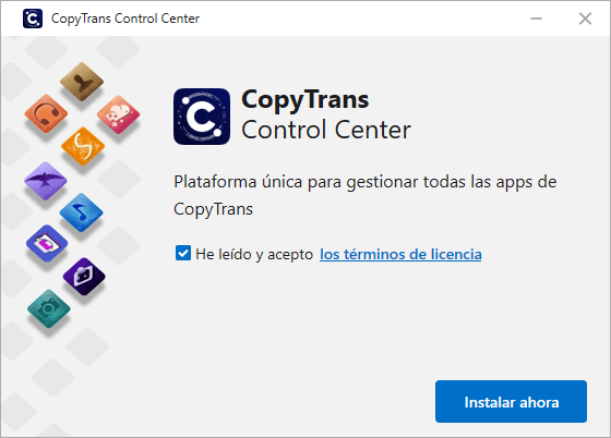 Instalar CopyTrans Control Center