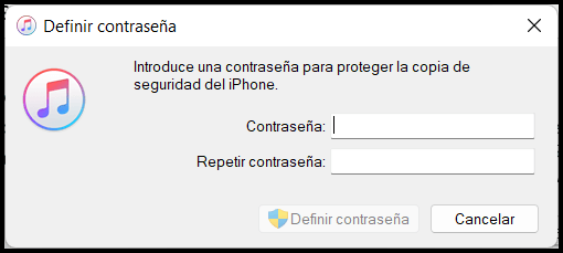 Ponerle contraseña a la copia de seguridad iOS en iTunes