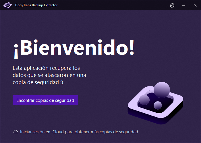 CopyTrans Backup Extractor bienvenido