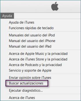 Buscar actualizaciones iTunes