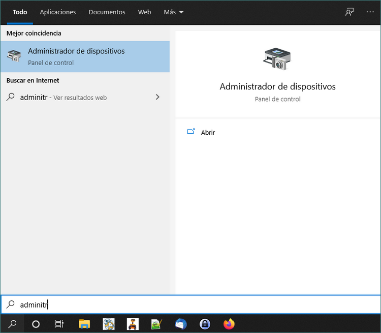 administrador de dispositivos