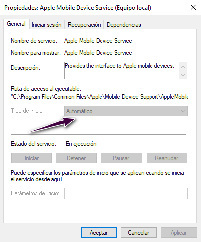 Ajustes de propiedades Apple