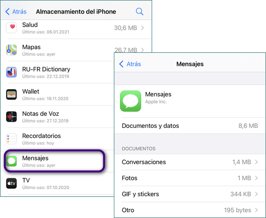 Como liberar espacio del iPhone