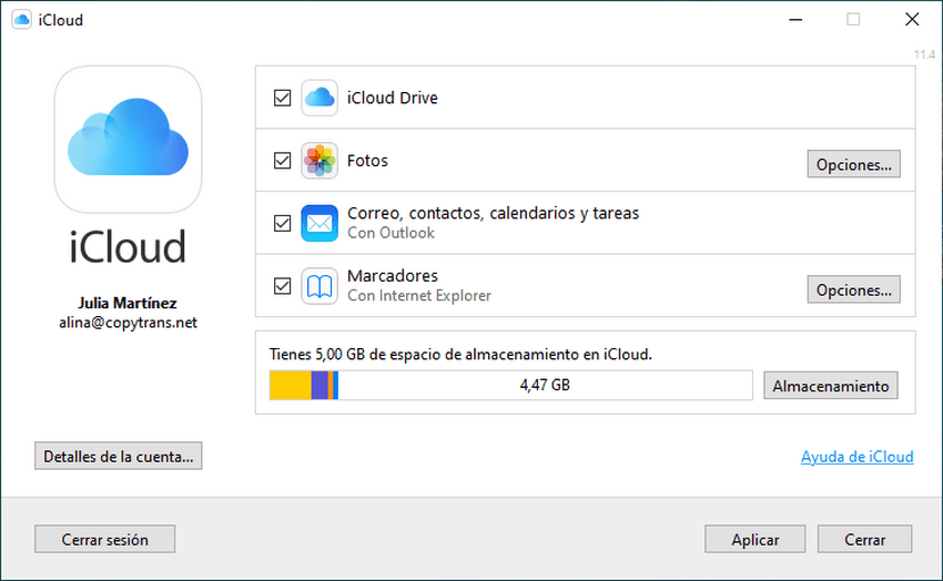 Configuración de iCloud